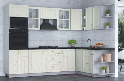 Готовая кухня Интерлиния Мила Шато 1.88x2.8 ВТ правая