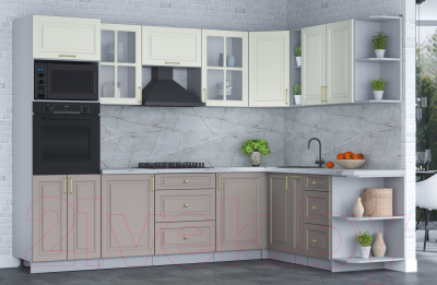 Готовая кухня Интерлиния Мила Шато 1.88x2.8 ВТ правая