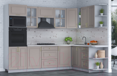 Готовая кухня Интерлиния Мила Шато 1.88x2.8 ВТ правая