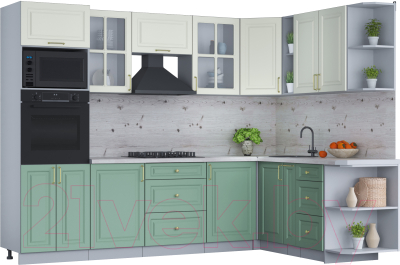 Готовая кухня Интерлиния Мила Шато 1.88x2.8 ВТ правая - фото