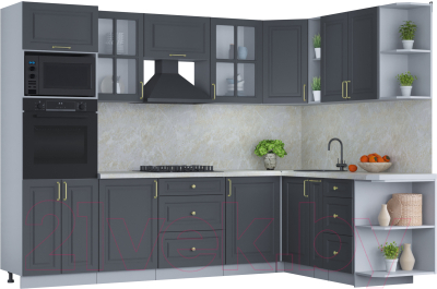 Готовая кухня Интерлиния Мила Шато 1.88x2.8 ВТ правая - фото