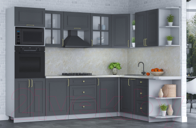 Готовая кухня Интерлиния Мила Шато 1.88x2.8 ВТ правая