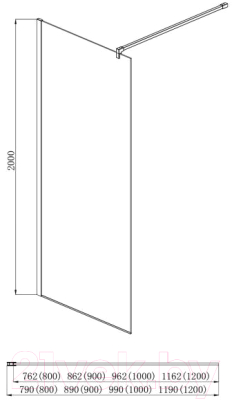 Душевая стенка Aquatek 80x200 / AQ WIW 08020BL