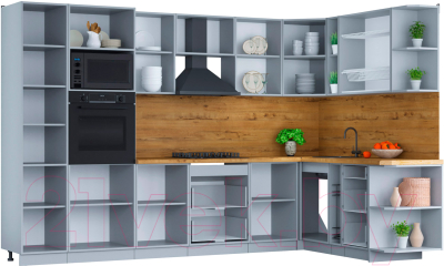 Готовая кухня Интерлиния Мила Шато 1.88x3.2 ВТ правая