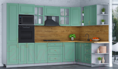 Готовая кухня Интерлиния Мила Шато 1.88x3.2 ВТ правая