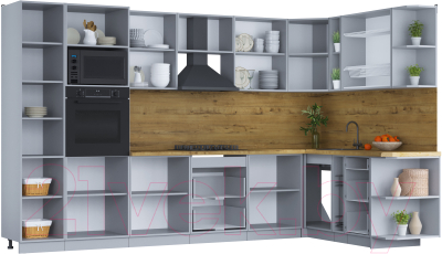 Готовая кухня Интерлиния Мила Шато 1.88x3.4 ВТ правая