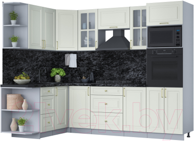 Готовая кухня Интерлиния Мила Шато 1.68x2.6 ВТ левая - фото