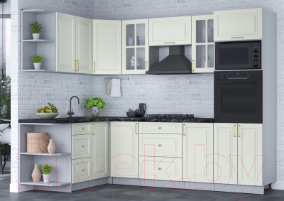 Готовая кухня Интерлиния Мила Шато 1.68x2.6 ВТ левая