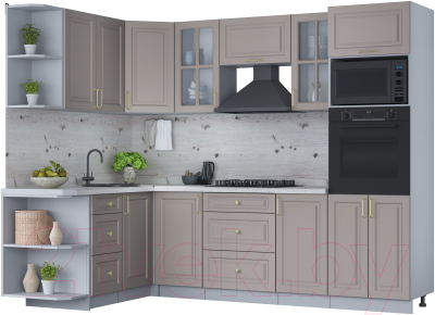 Готовая кухня Интерлиния Мила Шато 1.68x2.6 ВТ левая - фото