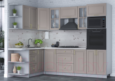 Готовая кухня Интерлиния Мила Шато 1.68x2.6 ВТ левая