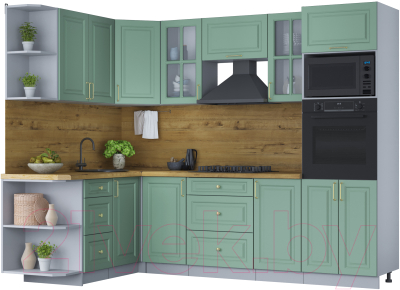 Готовая кухня Интерлиния Мила Шато 1.68x2.6 ВТ левая - фото