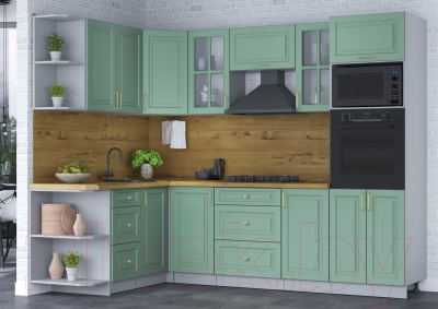 Готовая кухня Интерлиния Мила Шато 1.68x2.6 ВТ левая