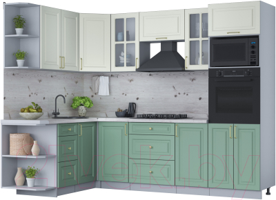 Готовая кухня Интерлиния Мила Шато 1.68x2.6 ВТ левая - фото