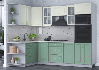 Готовая кухня Интерлиния Мила Шато 1.68x2.6 ВТ левая