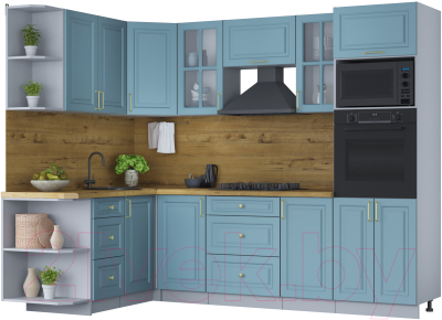 Готовая кухня Интерлиния Мила Шато 1.68x2.6 ВТ левая - фото