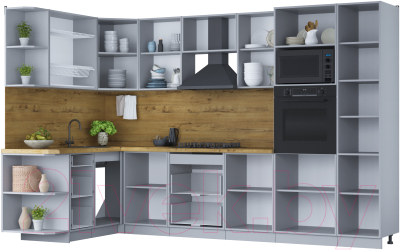 Готовая кухня Интерлиния Мила Шато 1.68x3.2 ВТ левая