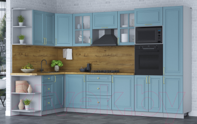 Готовая кухня Интерлиния Мила Шато 1.68x3.2 ВТ левая