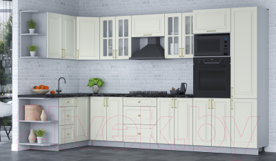 Готовая кухня Интерлиния Мила Шато 1.68x3.4 ВТ левая