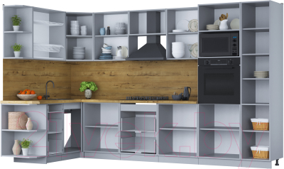 Готовая кухня Интерлиния Мила Шато 1.68x3.4 ВТ левая