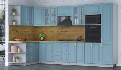 Готовая кухня Интерлиния Мила Шато 1.68x3.4 ВТ левая