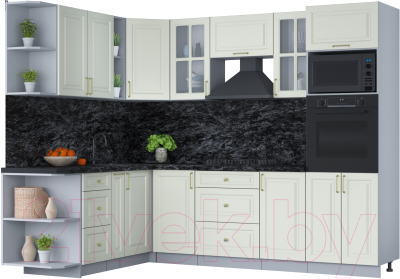 Готовая кухня Интерлиния Мила Шато 1.88x2.6 ВТ левая - фото