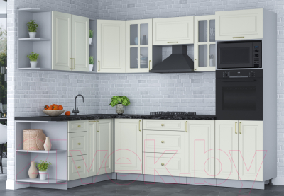 Готовая кухня Интерлиния Мила Шато 1.88x2.6 ВТ левая