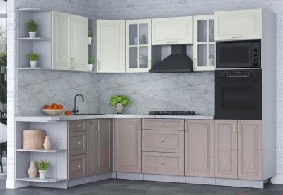 Готовая кухня Интерлиния Мила Шато 1.88x2.6 ВТ левая