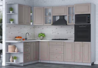 Готовая кухня Интерлиния Мила Шато 1.88x2.6 ВТ левая