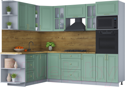 Готовая кухня Интерлиния Мила Шато 1.88x2.6 ВТ левая - фото