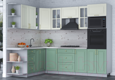 Готовая кухня Интерлиния Мила Шато 1.88x2.6 ВТ левая