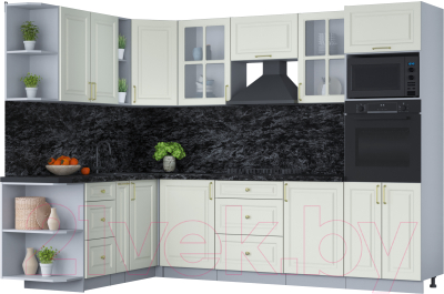 Готовая кухня Интерлиния Мила Шато 1.88x2.8 ВТ левая - фото
