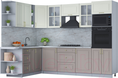 Готовая кухня Интерлиния Мила Шато 1.88x2.8 ВТ левая - фото