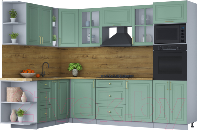 Готовая кухня Интерлиния Мила Шато 1.88x2.8 ВТ левая - фото