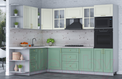 Готовая кухня Интерлиния Мила Шато 1.88x2.8 ВТ левая