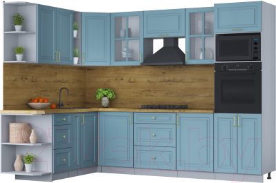 Готовая кухня Интерлиния Мила Шато 1.88x2.8 ВТ левая - фото