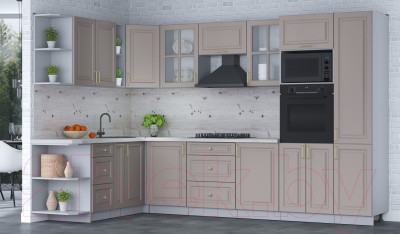 Готовая кухня Интерлиния Мила Шато 1.88x3.2 ВТ левая