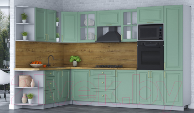 Готовая кухня Интерлиния Мила Шато 1.88x3.2 ВТ левая