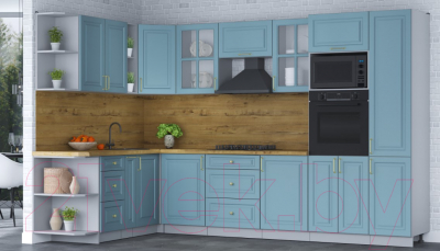 Готовая кухня Интерлиния Мила Шато 1.88x3.2 ВТ левая