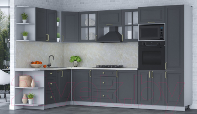 Готовая кухня Интерлиния Мила Шато 1.88x3.2 ВТ левая