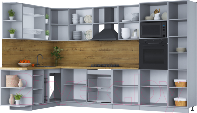 Готовая кухня Интерлиния Мила Шато 1.88x3.4 ВТ левая