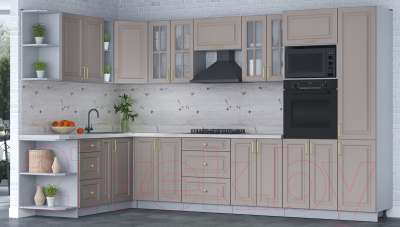 Готовая кухня Интерлиния Мила Шато 1.88x3.4 ВТ левая