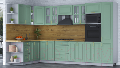 Готовая кухня Интерлиния Мила Шато 1.88x3.4 ВТ левая