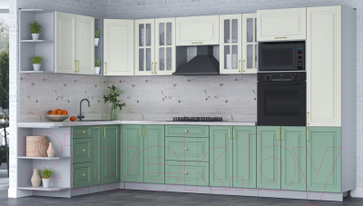 Готовая кухня Интерлиния Мила Шато 1.88x3.4 ВТ левая