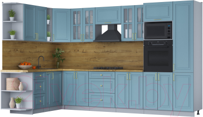 Готовая кухня Интерлиния Мила Шато 1.88x3.4 ВТ левая - фото