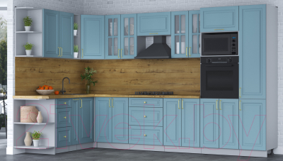 Готовая кухня Интерлиния Мила Шато 1.88x3.4 ВТ левая