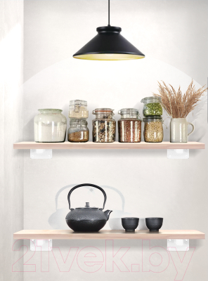 Полка Millwood Настенная с кронштейном 70x20 (дуб беленый/белый)