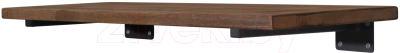 Полка Millwood Настенная с кронштейном 70x20 (дуб темный/черный) - фото