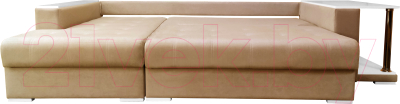 Диван угловой Bobrovmebel Мегаполис левый (микровелюр симпл 42 бежевый)