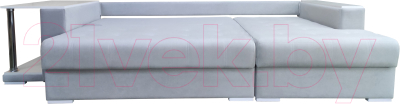 Диван угловой Bobrovmebel Мегаполис правый (микровелюр симпл 30 светло-серый)