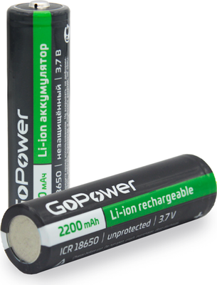 Аккумулятор GoPower 18650 Li-ion 3.7В 2200мАч / 00-00024890